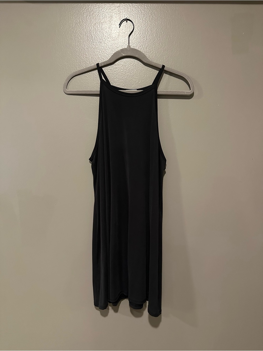 Black High-Neck Mini Dress - Sleek Everyday Dress